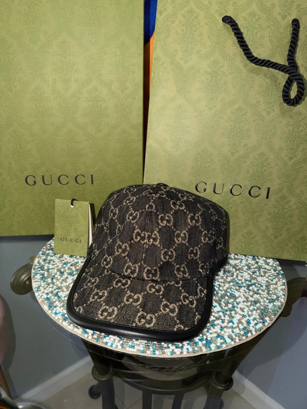 Gucci  GG Baseball Hat Canvas/Leather M Oscar Base Hat